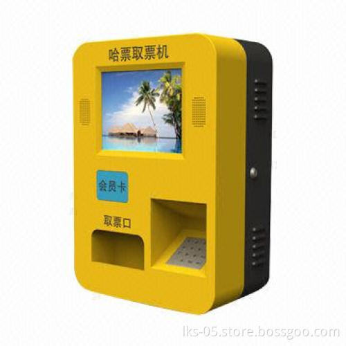 Wall Mount Touchscreen Kiosk with RFID Membership Card Reader and Tickets Printer Function